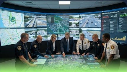 City officials in an emergency operations center